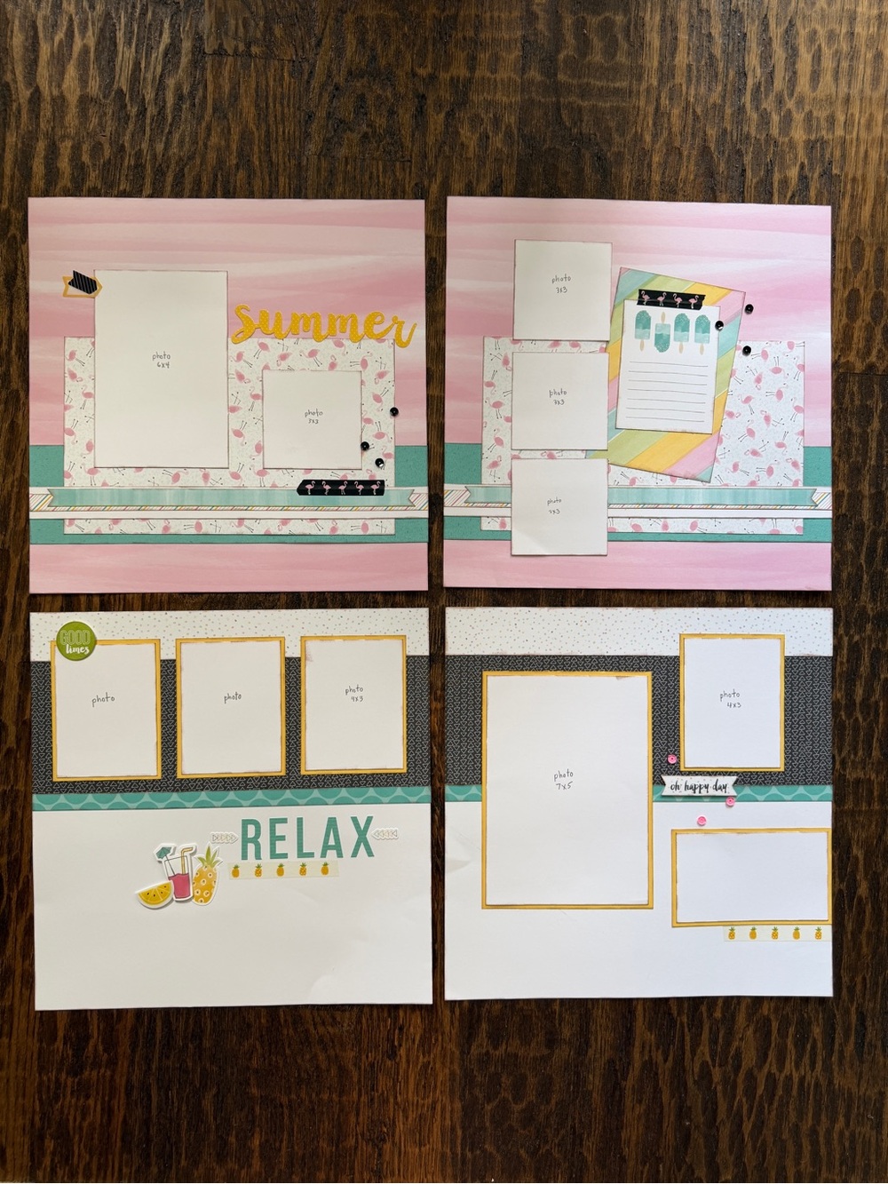 Summer Relax Holiday Scrapbook Kit - Pink & Teal